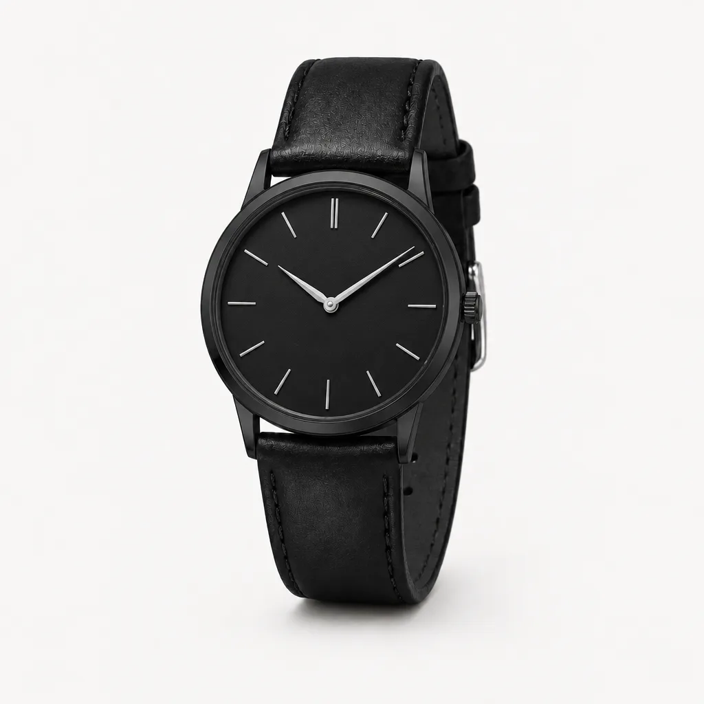 Dress-Watch Lederband schwarz