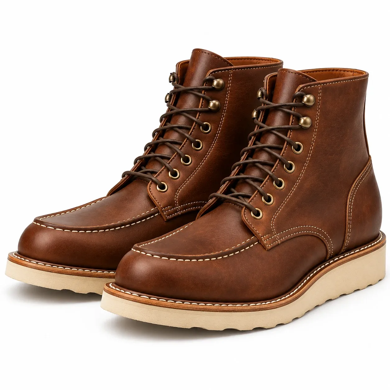 Work Boot mit heller, durchgehender Keilsohle ohne abgesetzten Absatz