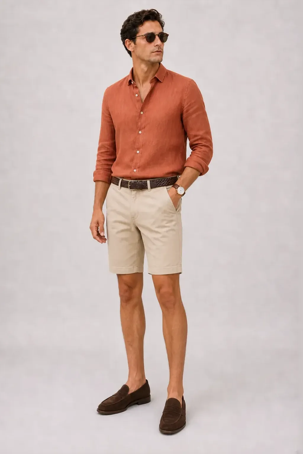 Shorts + Leinenhemd